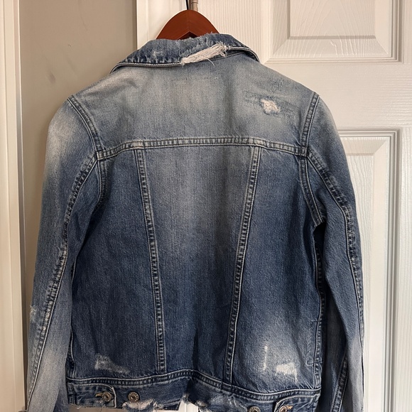 AG Adriano Goldschmied XS Distressed Denim Jacket Blue Light Wash - Picture 11 of 12